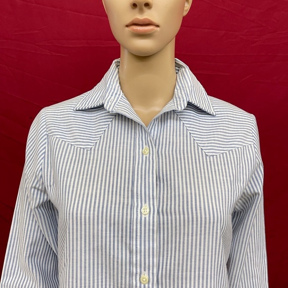 Sheplers Western Wear Oversized Railroad Stripe collared dress size small - Picture 2 of 6